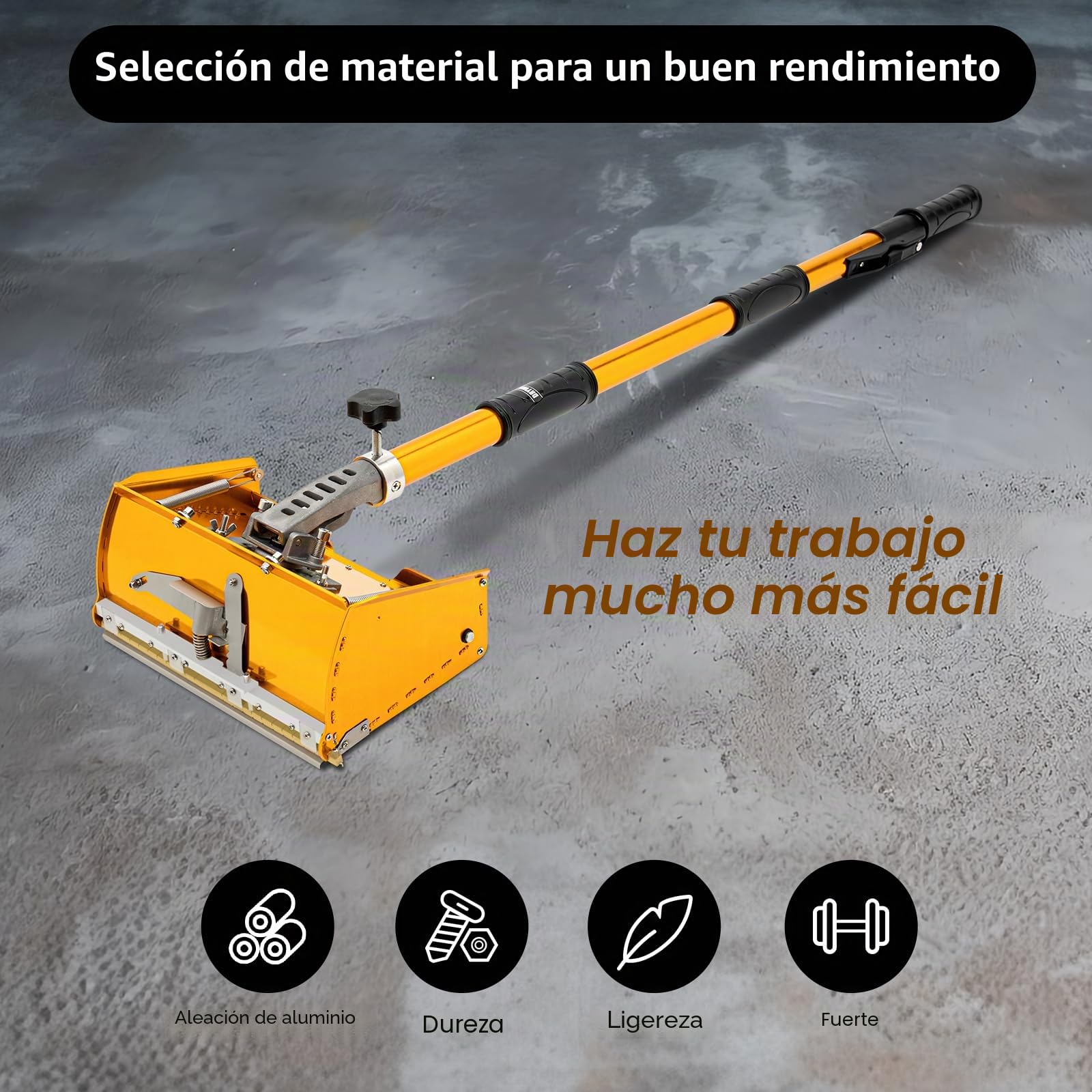 Herramientas de Acabado Planas Para Paneles de Yeso, 10'' Caja de Acabado Plana Profesional con Mango Ajustable de 90 a 150 cm, Ajustable en Polvo de Yeso, Herramienta de Procesamiento de Paneles de