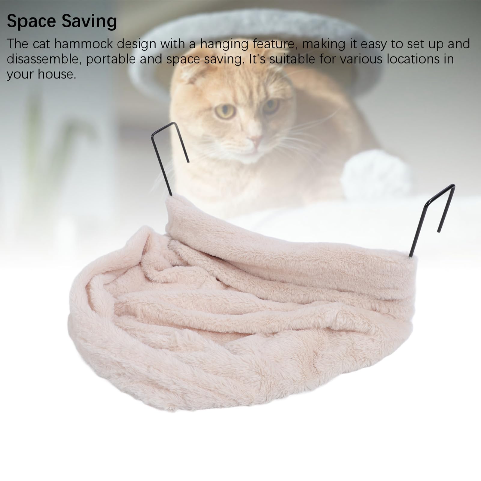 Haofy Lit Hamac pour Chat pour Animaux de Compagnie d'intérieur, Panier de Radiateur Suspendu en Peluche, Conception de Tunnel Multifonctionnel (Beige)