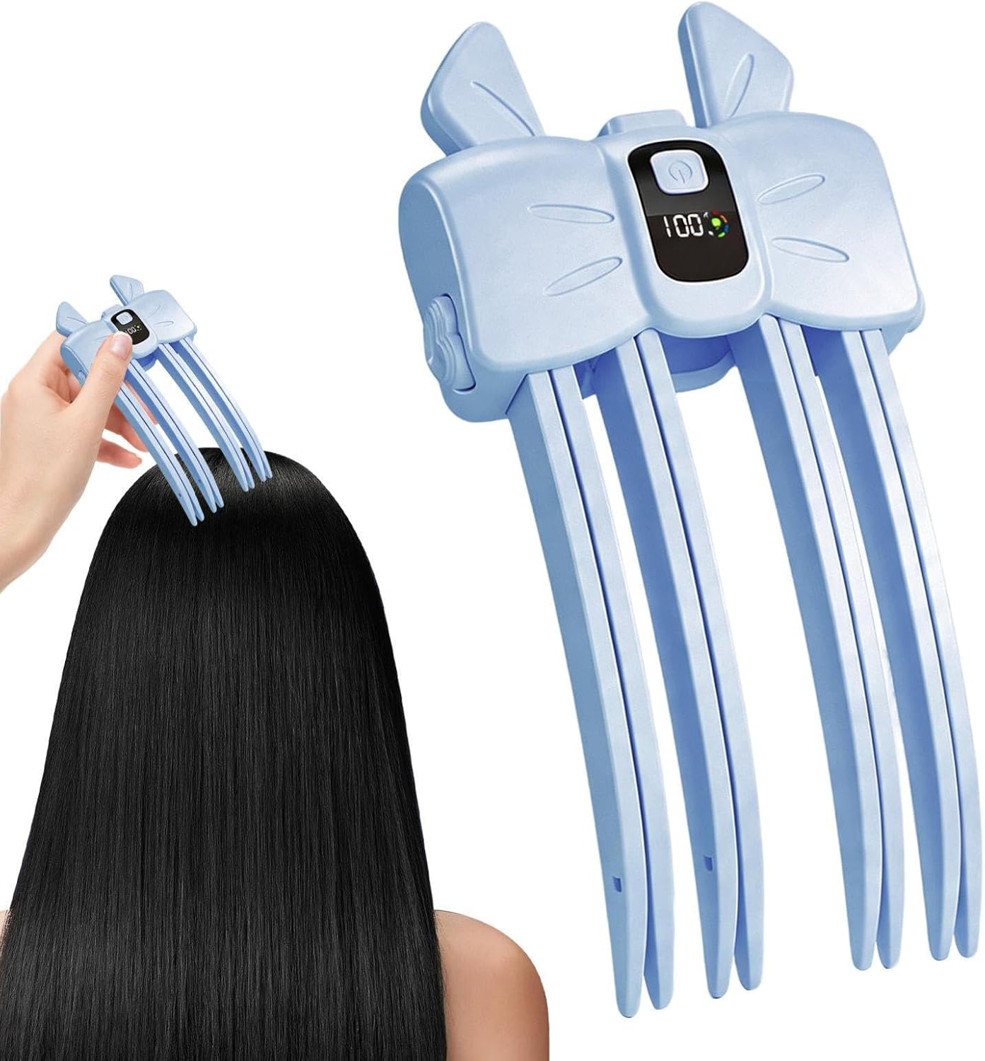 USB Volumizing Root Lifting Clip Heated Hair Styler for Flat Hair