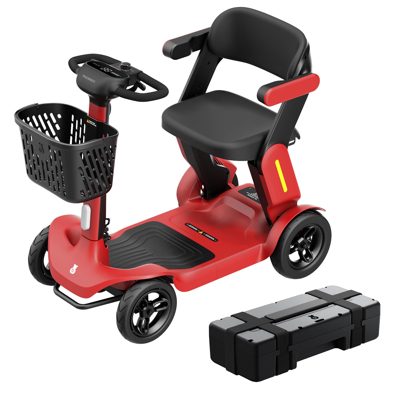 40 Miles Powered Folding Mobility Scooter S3, Two Detachable Battery Foldable Electric Scooter with AI Safety System for Seniors Adults, 265 lbs Load Capacity, 6 MPH Speed, All Terrain