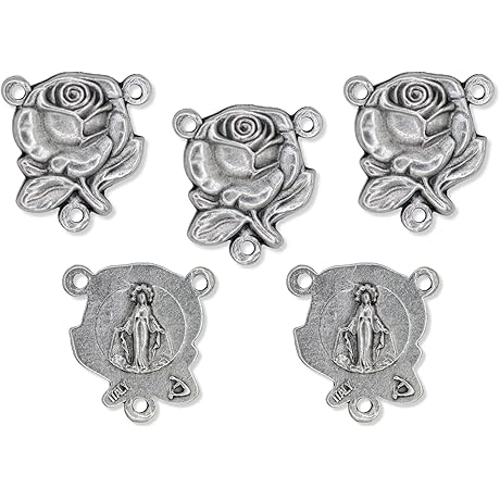 Pack of 5 Carved Our Lady of Grace Rose Centerpieces