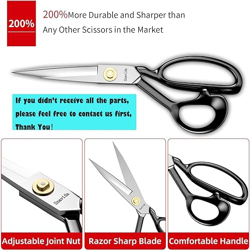 Miniatura 4 de Tijeras de tela a medida, tijeras de costura  Tijeras de 9 pulgadas para corte de tela, tijeras profesionales ultra afiladas, tijeras de sastre