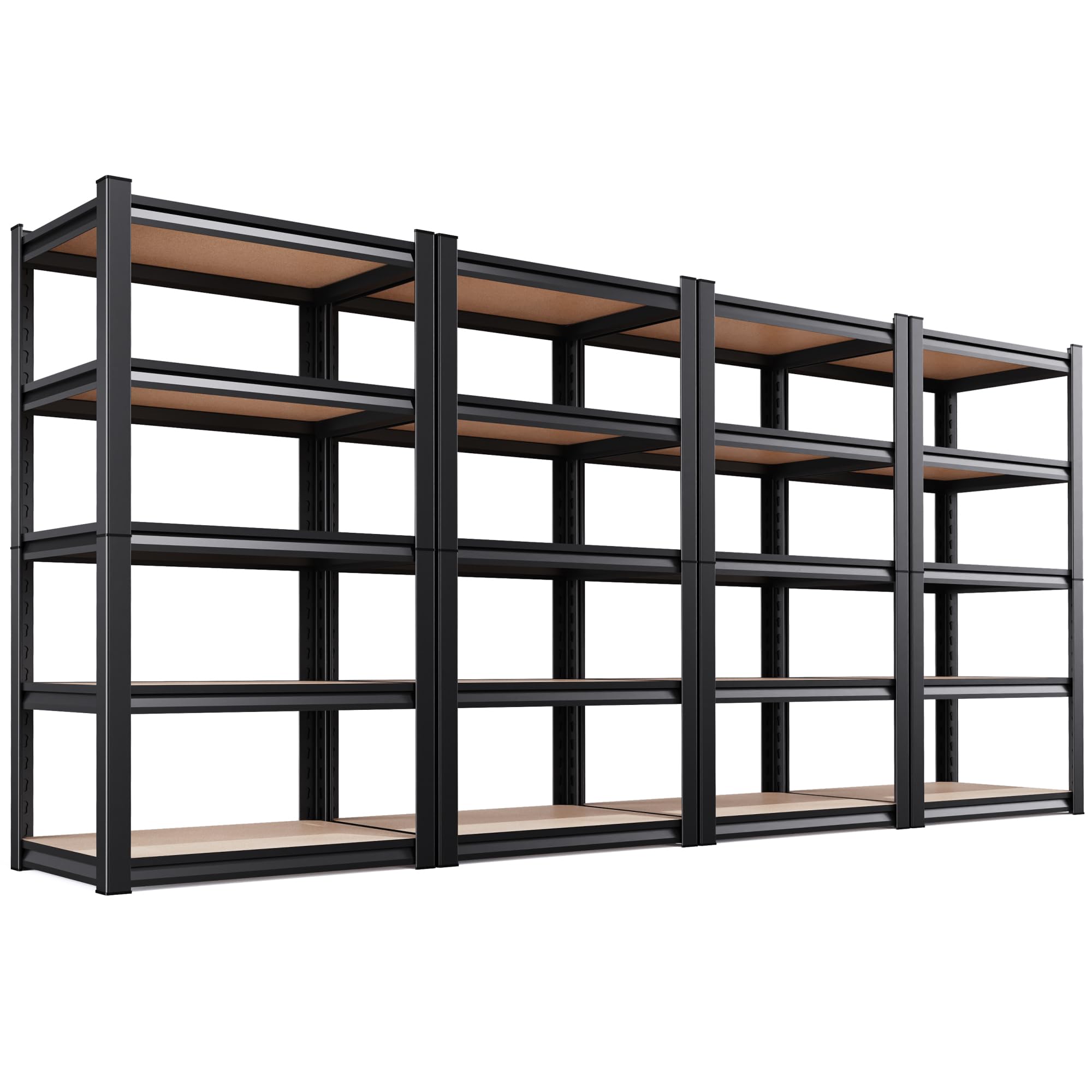 4-Pack Garage Shelving for Multi-Room Home Storage &amp; Organization, 71"H x 32"W x 14"D 5-Tier Adjustable Metal Storage Rack for Tools, Household Items, Garage, Workshop,Pantry&amp;Basement Storage