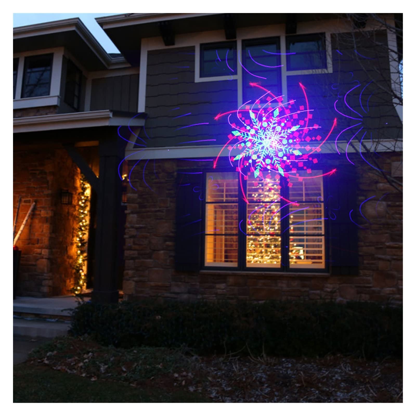 RGB 32 modelli Proiettore natalizio Luce esterna Giardino remoto Impermeabile IP65 Vacanze Natale Illuminazione doccia esterna