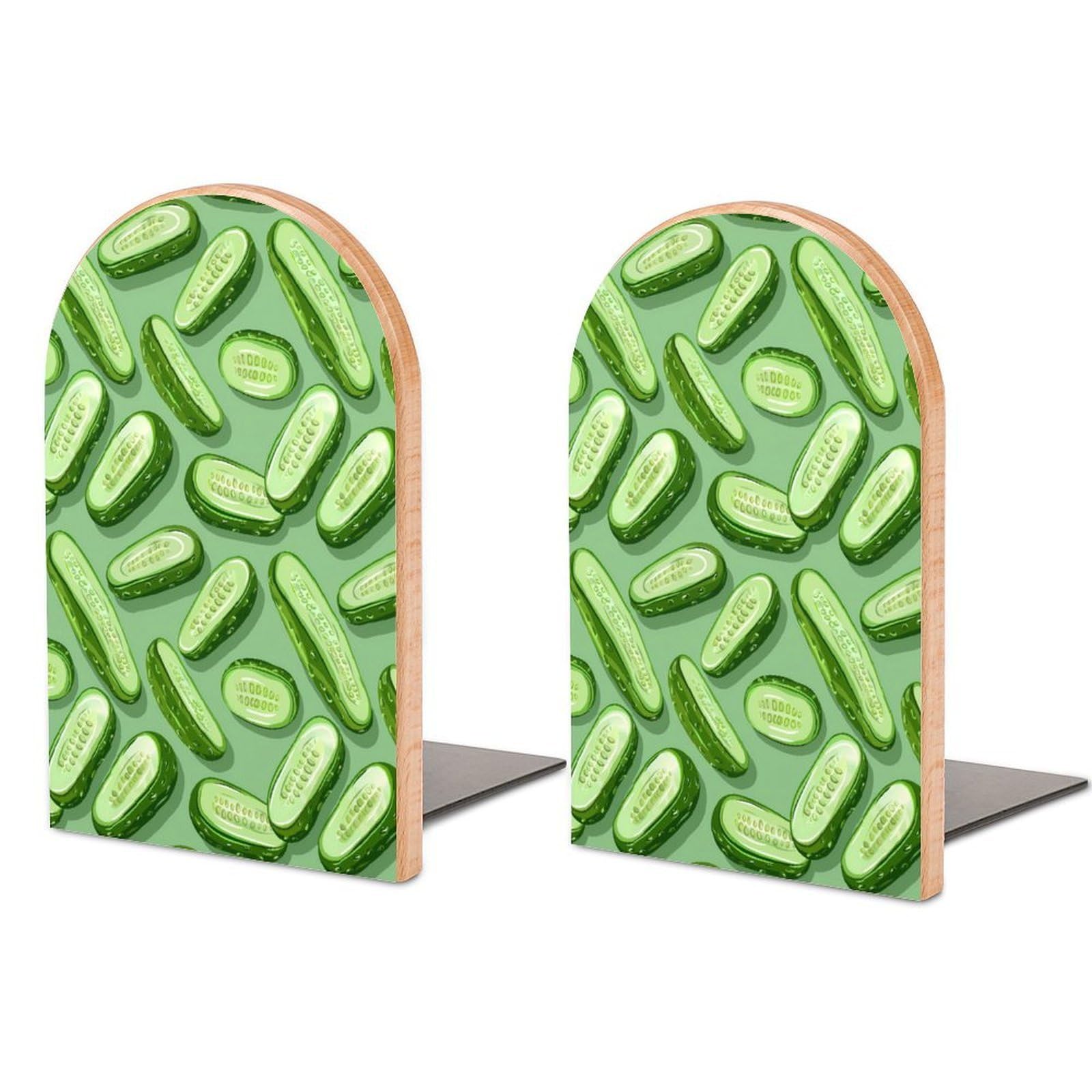 Nclqvjxzkhw Style Dill Pickles Book Ends For Shelves Bookends Bookshelf Holder Stand Books Stopper Home Office Decor