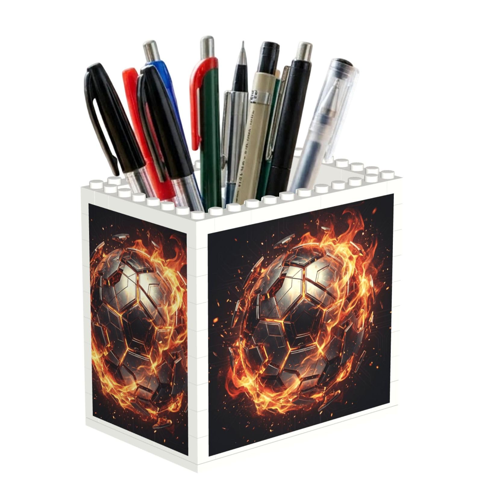 SXZVVBN Mech Flame Soccer Building Block Desk Tidy ABS Organiser