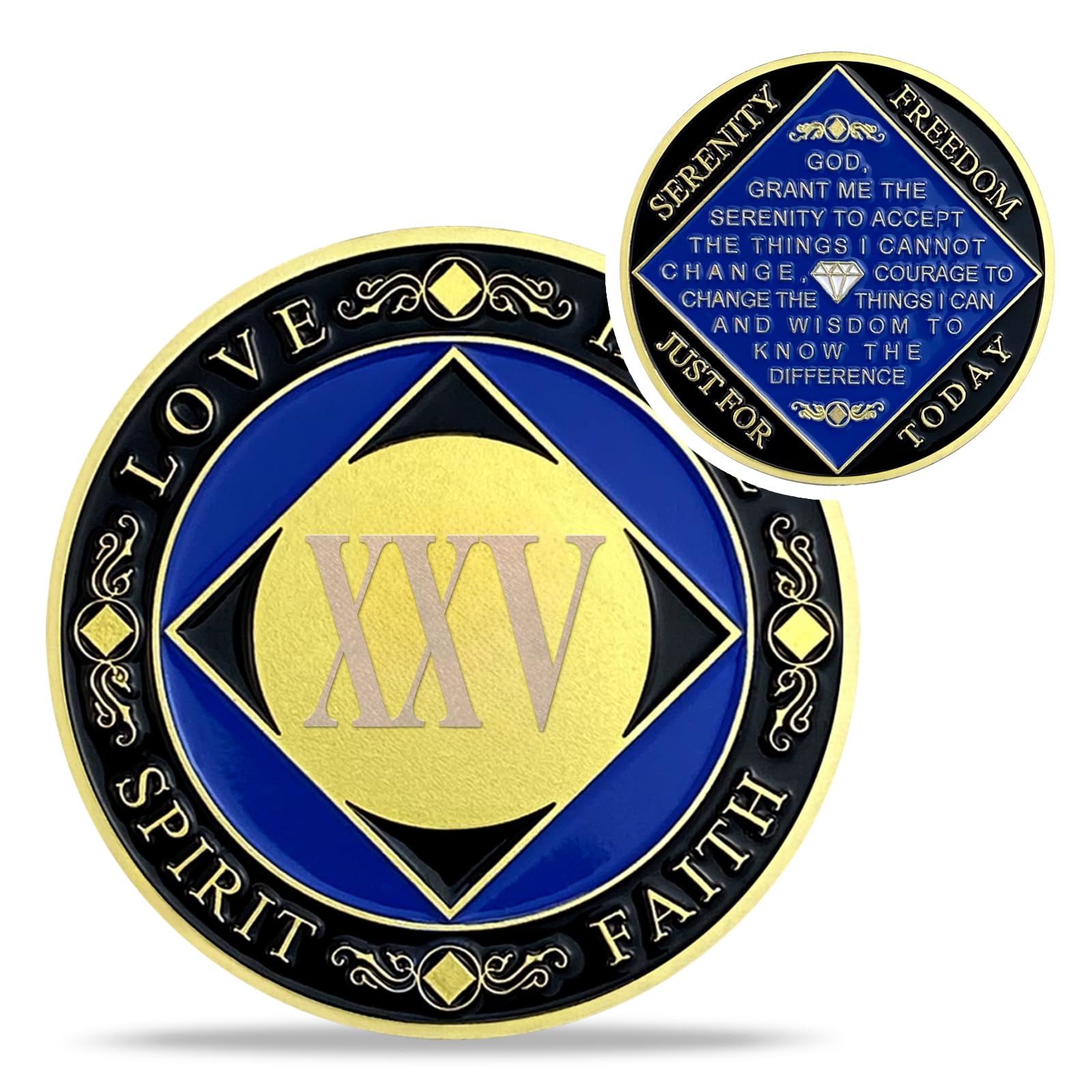 25 Year NA Medallions - Recovery Narcotics Anonymous Chips - 25 Year Living Clean Sobriety Coin - (Years 1-30) Journey Celebrate Recovery Addicts - Narcotics Anonymous Gifts for Men Women
