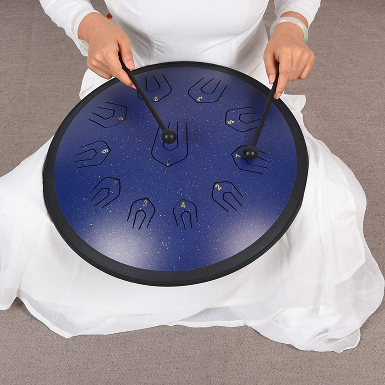 Tambor De La Lengua De Acero De 18 Pulgadas, Instrumento De Percusión De 22 Tonos, Kit De Instrumentos De Percusión De Acero, Regalo Para Principiantes Y Amantes Del Yoga, Zen, Meditación