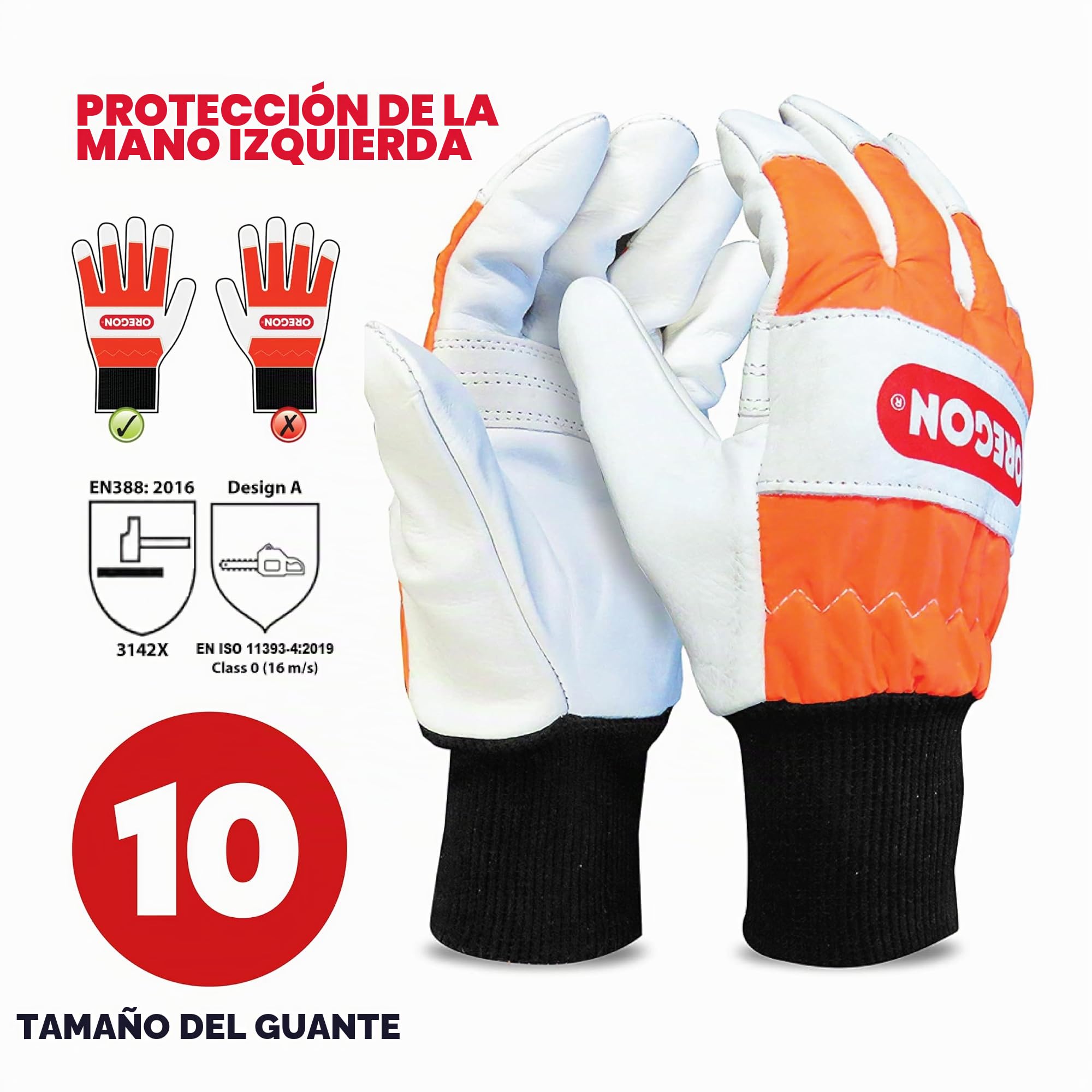Casco de Seguridad Yukon + Guantes Talla L + Pantalones de Seguridad para Motosierra Oregon
