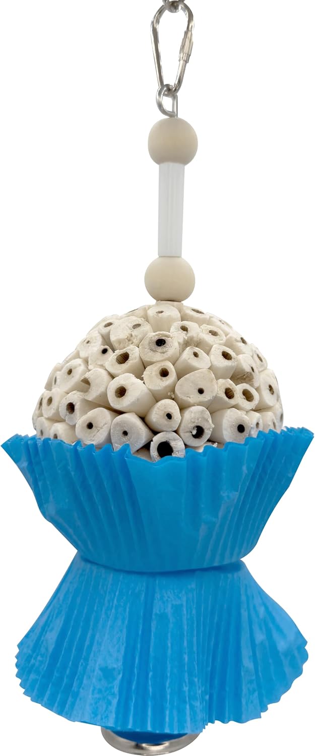1927 Large Sola Cake Soft Sola Wood Wrapped in Cupcake Liner for Shredding and Foraging – Handcrafted Great for Medium Size Birds