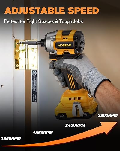 Miniatura 8 de Destornillador de impacto inalámbrico de 20 V (solo herramienta) compatible con batería Dewalt, par máximo de 2390 in-lbs sin escobillas