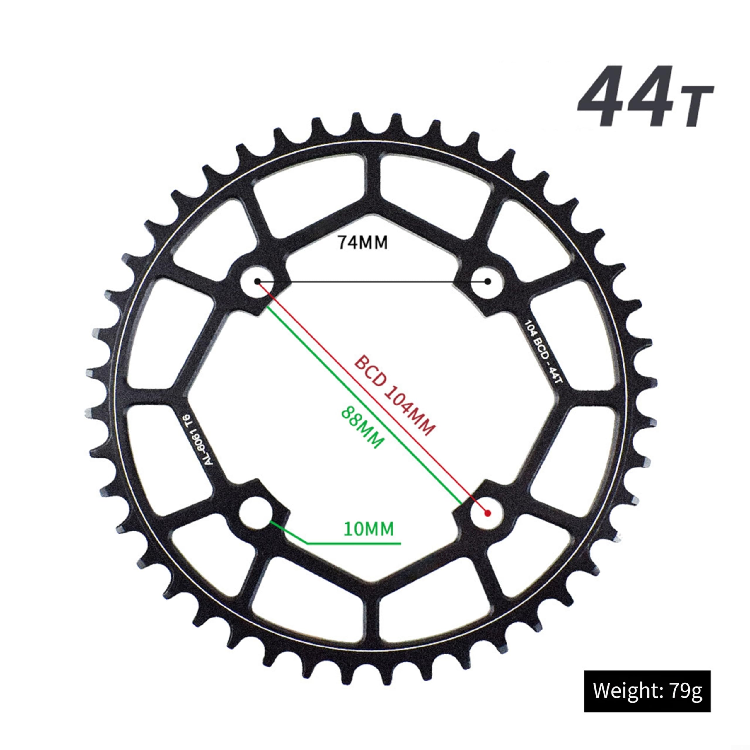 para plato Bici MTB Aluminio 42T BCD104 Ligero para plato Bici