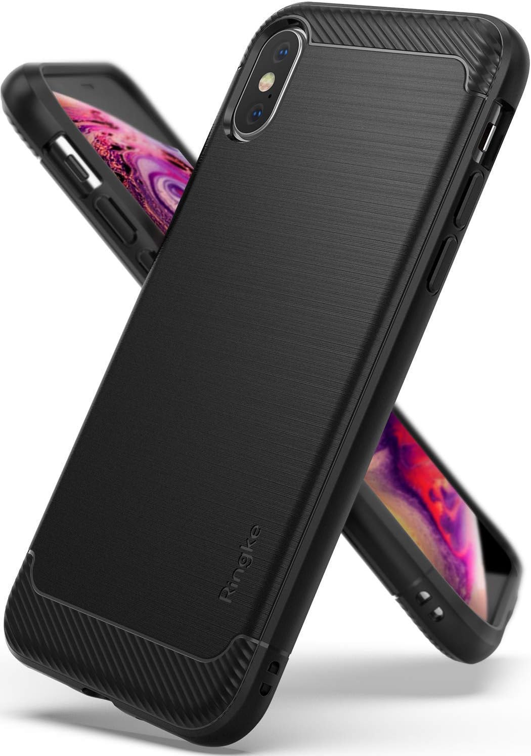 Ringke Onyx Compatible with iPhone Xs Case, Compatible with iPhone X Case, Protective Cover - Black