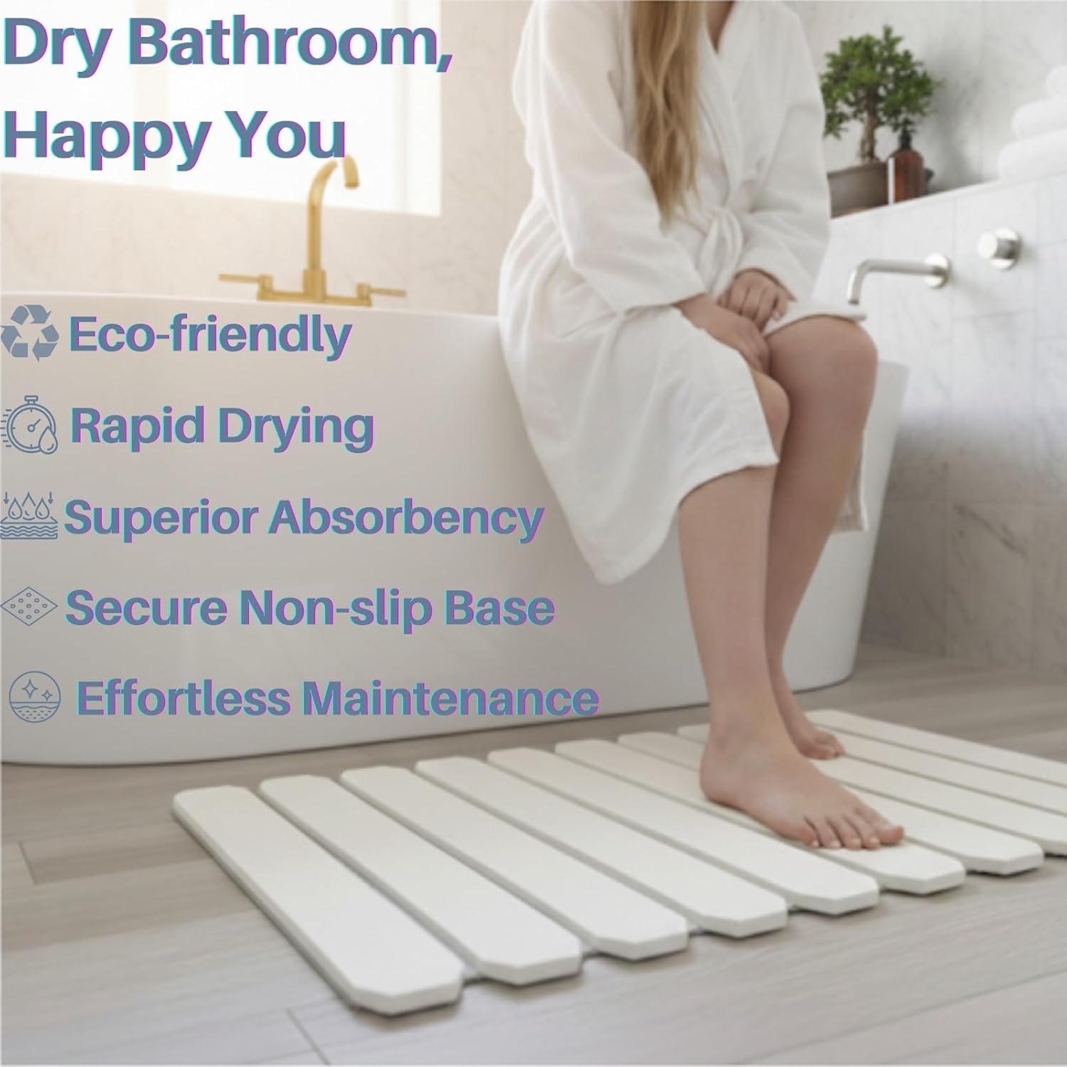Stone Drying Mat 24″×16″ Large - Ultra Fast Absorbent Kitchen Counter & Bathroom Mat, Diatomaceous Earth Foldable Non-Slip for Dishes, Pets, Plants