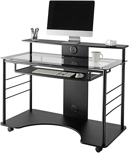 Miniatura 4 de Realspace® 47"W Mobile Tech Desk Workstation, 36-1/16"H x 47-1/4"W x 26"D, Black