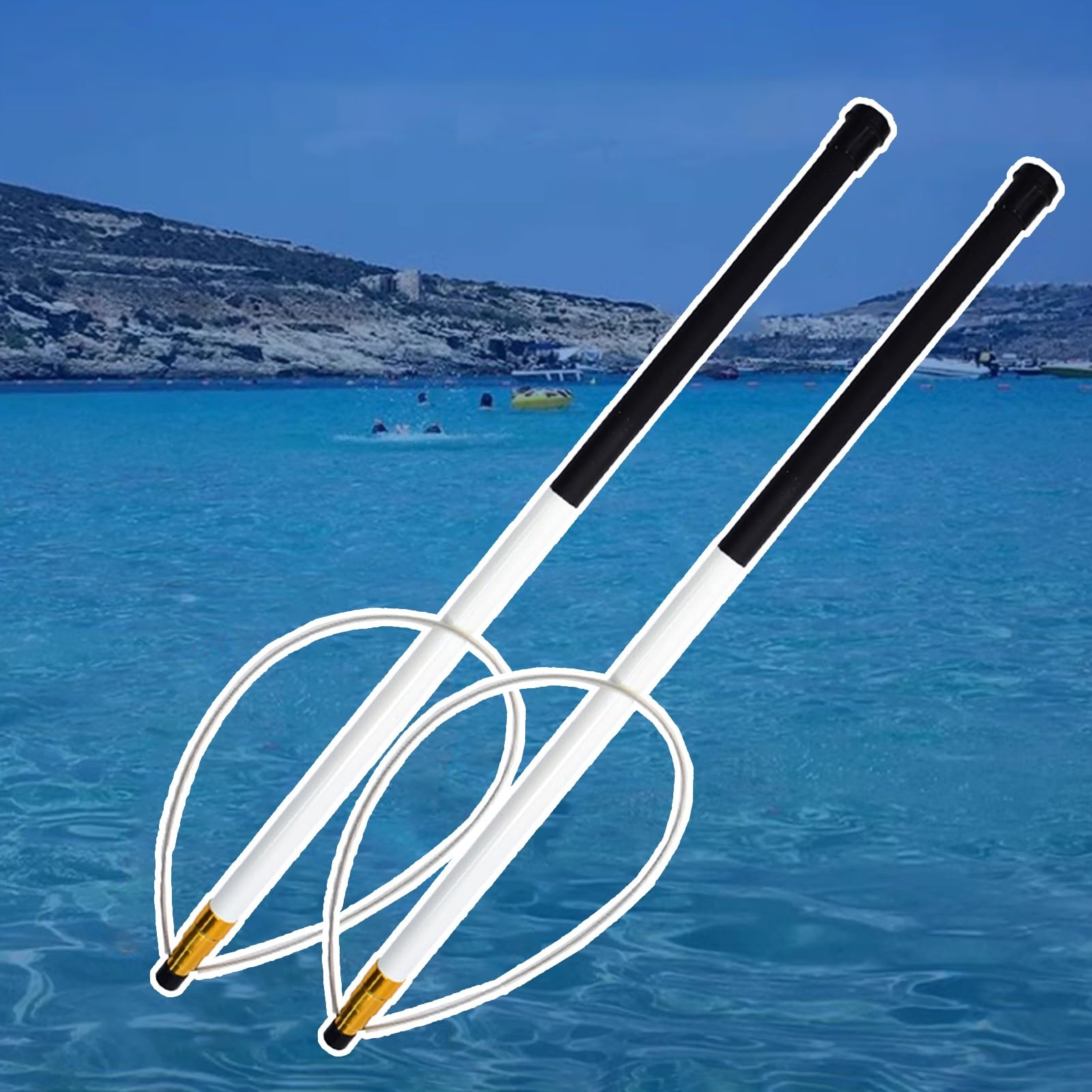 Barra de Rescate, 2 Barras telescópicas Ajustables para Piscina - Fibra de Vidrio Antideslizante para Rescate de Emergencia y Seguridad acuática, Equipo Esencial para Nadar con Gancho de seg