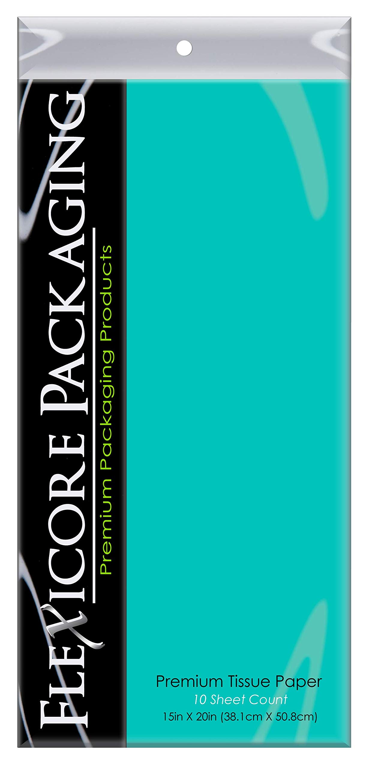 Flexicore Packaging |Caribbean Teal Gift Wrap Tissue Paper | Size: 15 Inch X 20 Inch | Count: 10 Sheets | Color: Caribbean Teal | DIY Craft, Art, Wrapping, Crepe, Decorations, Pom Pom, Packing & Party
