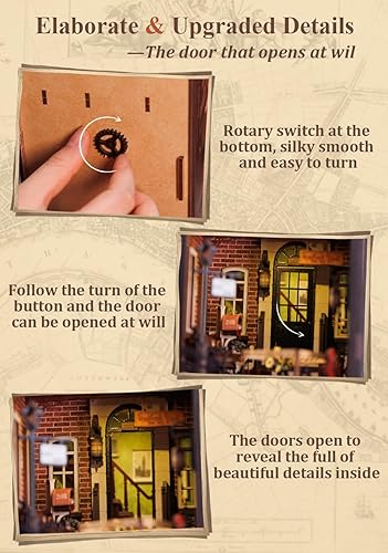 Miniatura 74 de CUTEBEE - Kit de rincón de libros, kit de casa de muñecas en miniatura para adultos y adolescentes, rincón de casa en miniatura, decoración 3D