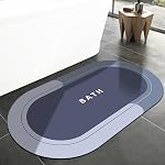 LIMNUO Baignoires à sec, tapis de bain, baignoire, douche et évier (Grey, 60 L x 40 L cm)