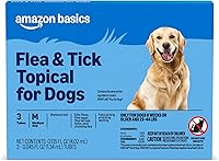 Amazon Basics Flea & Tick Topical Treatment for Medium Dogs 23-44 lbs - Fast-Acting, 30-Day Waterproof Protection, 3 Doses