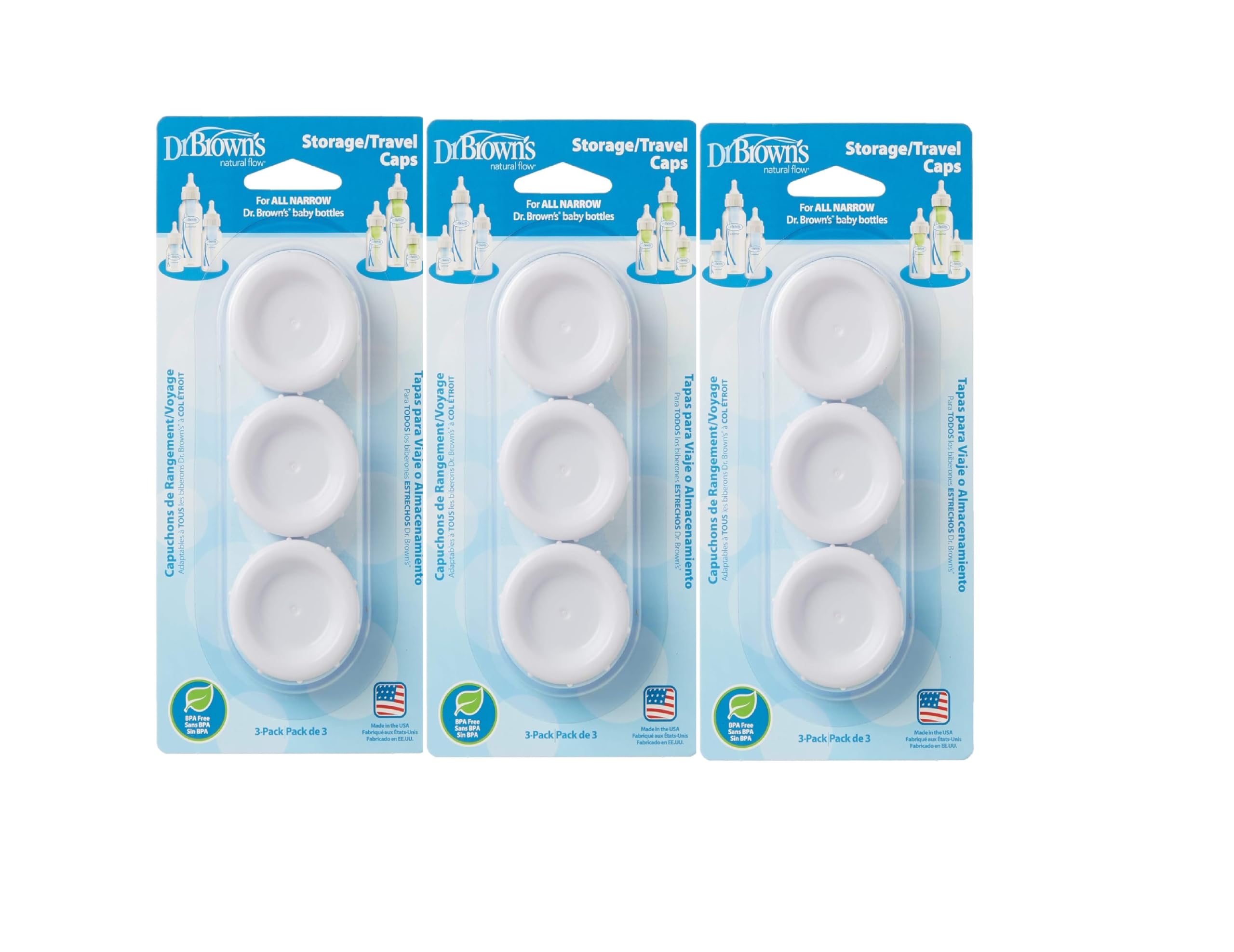 Natural Flow Standard Storage Travel Caps Replacement, 9 Count (Pack of 1)