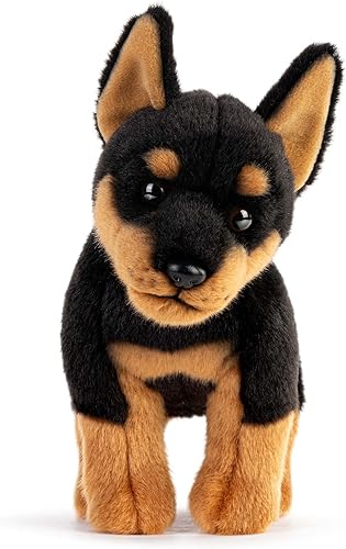 DEMDACO Animalcraft Doberman - Pellizco de peluche suave de poliéster de 9 x 7.5 x 5 pulgadas, color negro y marrón disponible en Yaxa Colombia