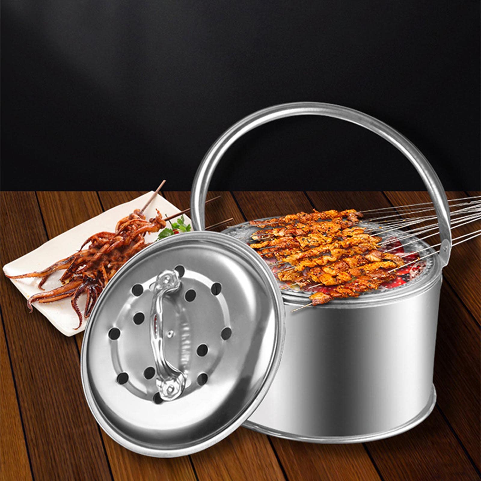 Outdoor-Campingausrüstung, winddichter Holzofen, zerlegbar, Picknick-Bordüre, Kochbrenner, Heizung für Heizen und Kochen, tragbares Rucksack-Werkzeug-Set
