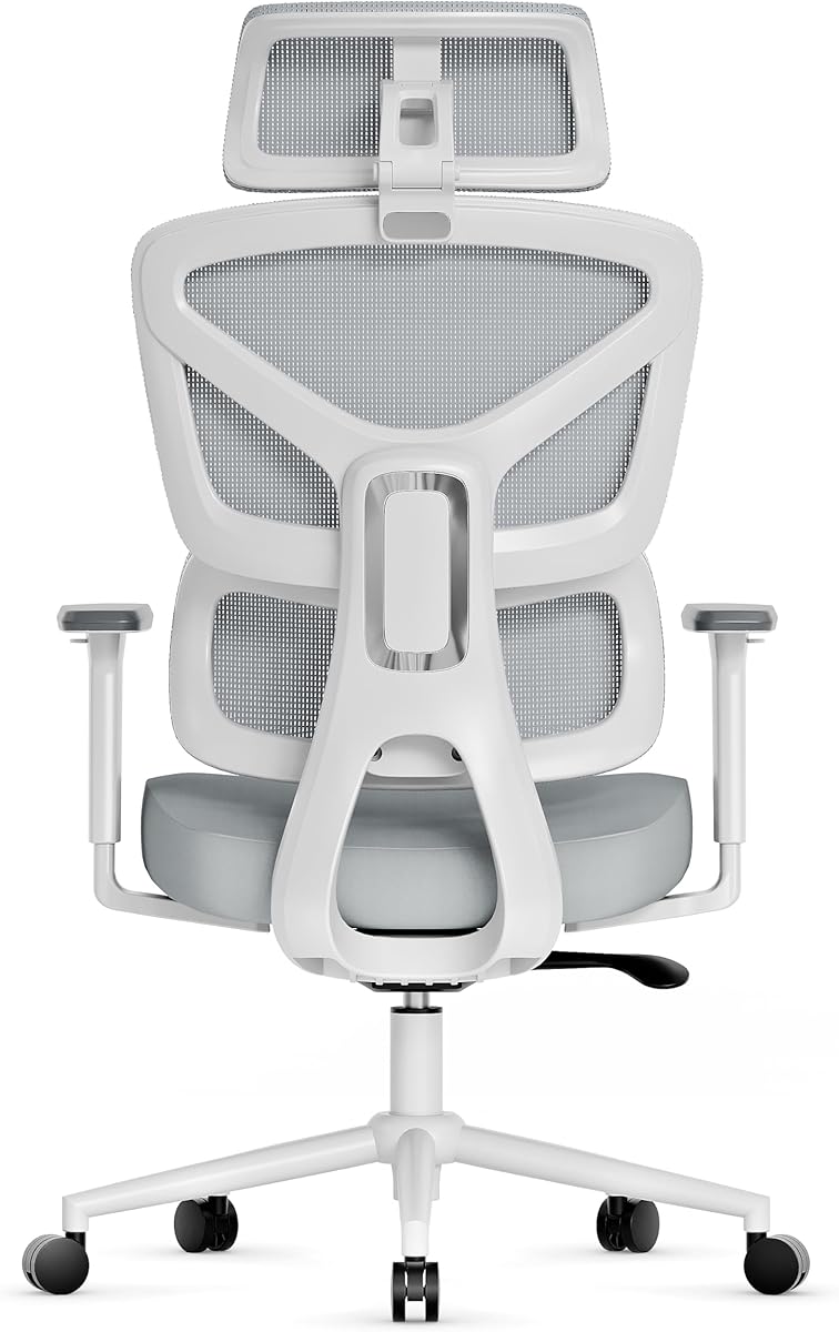Ergonomic Office Chair, High Back Mesh Desk Chair with 4-Position Height Adjustable Back, 3D Armrests, Adaptive Lumbar Support, 3-Level Tilt Function, 3D Headrest, Comfy Computer Gaming Chairs