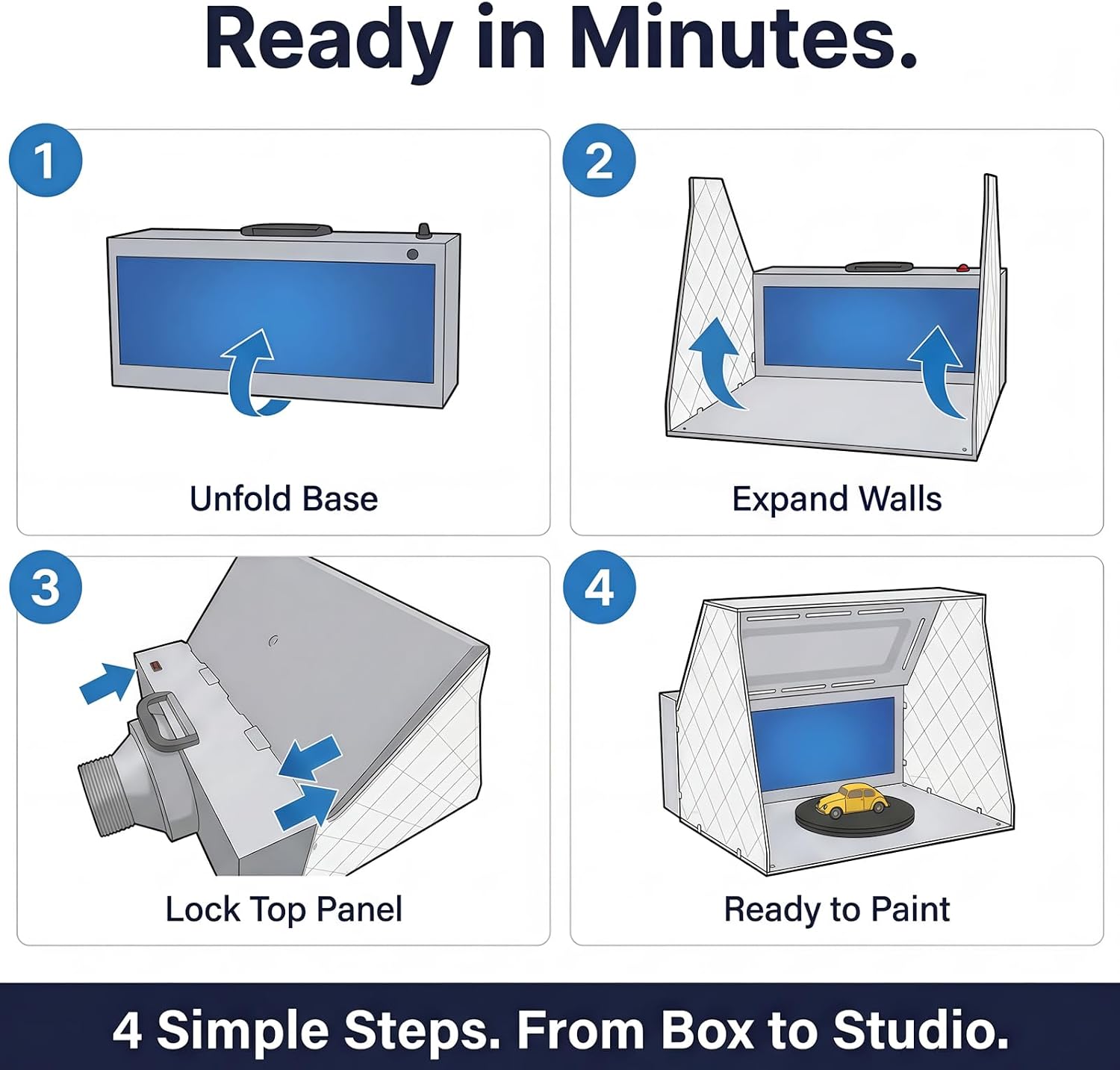 JOYABEST Portable Airbrush Spray Booth with Fan&Turntable Without Hose