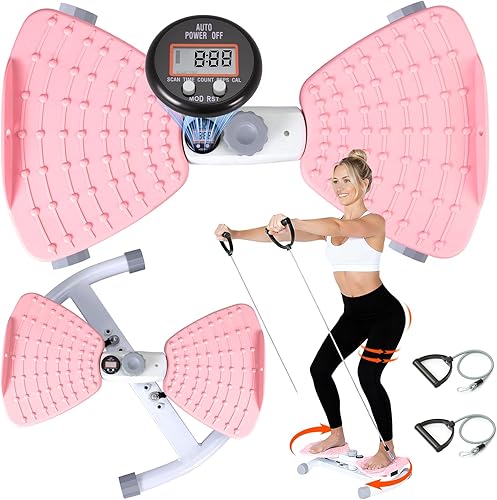 Ejercicio de máquina de giro de cintura de estructura reforzada, tabla de giro abdominal, capacidad de peso de 440 libras para cintura delgada y