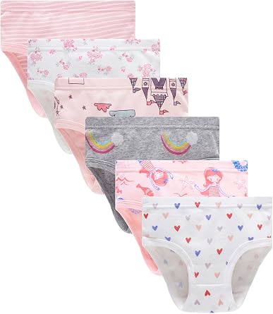 Little Girls Soft 100% Cotton Underwear Toddler Panties Big Kids Undies