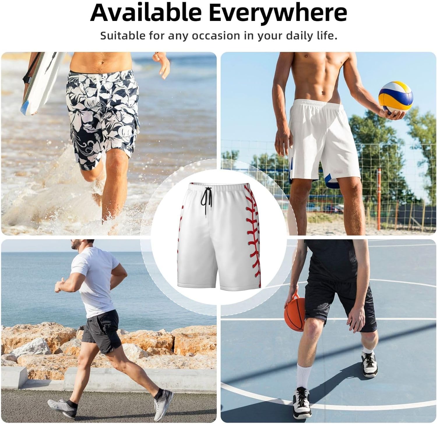 Mens Swim Trunks with Mesh Lining,Quick Dry Swimsuit Board Shorts Beach Pants Swimwear Bathing Suits