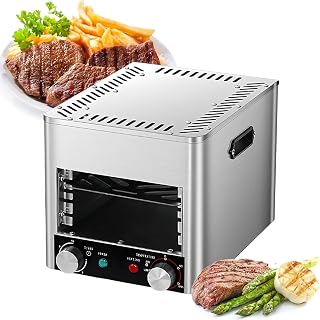 Commercial Indoor Broiler, 4 or 8 Layer Grill, With 10min Timing & 800℃ Temperature Adjustment,Steak Oven Commercial Electric Oven with Tray & Grill A