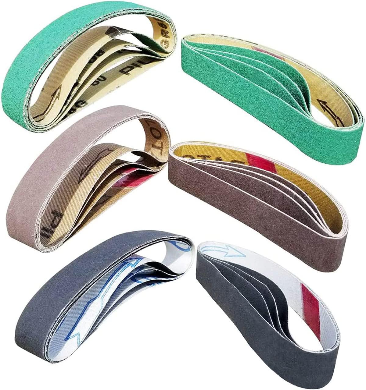 24 Pcs 3/4" x 12" Replacement Knife Sharpener Sanding Belt Kit for Work Sharp Ken Onion Edition (WSKTS-KO) Knife & Tool Sharpener , 80/120/240/400/1000/1200 Grits