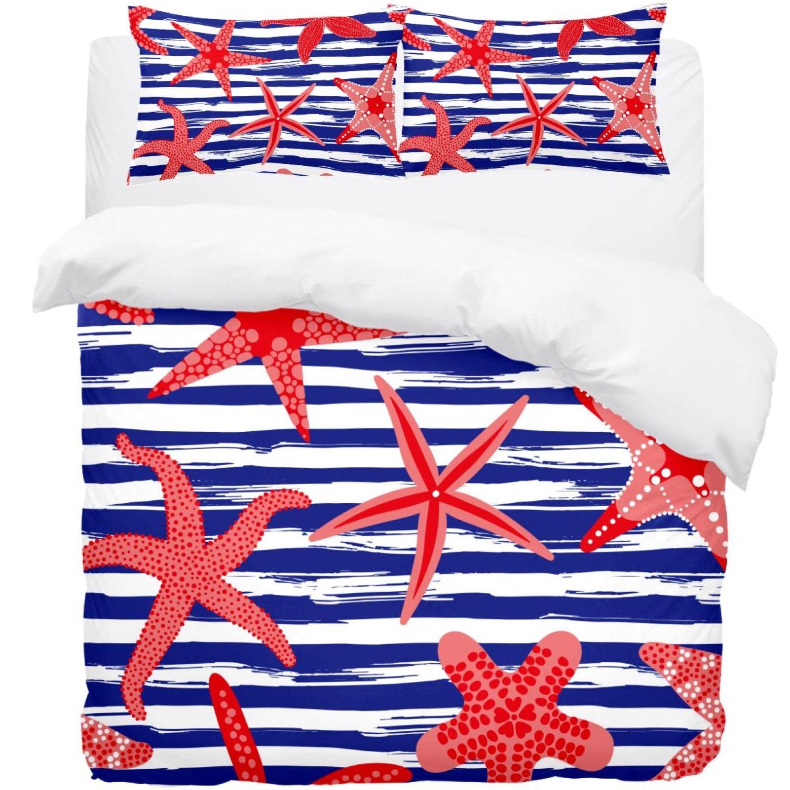 Taies d'oreiller et housse de couette étoiles de mer pour raviver un lit terne