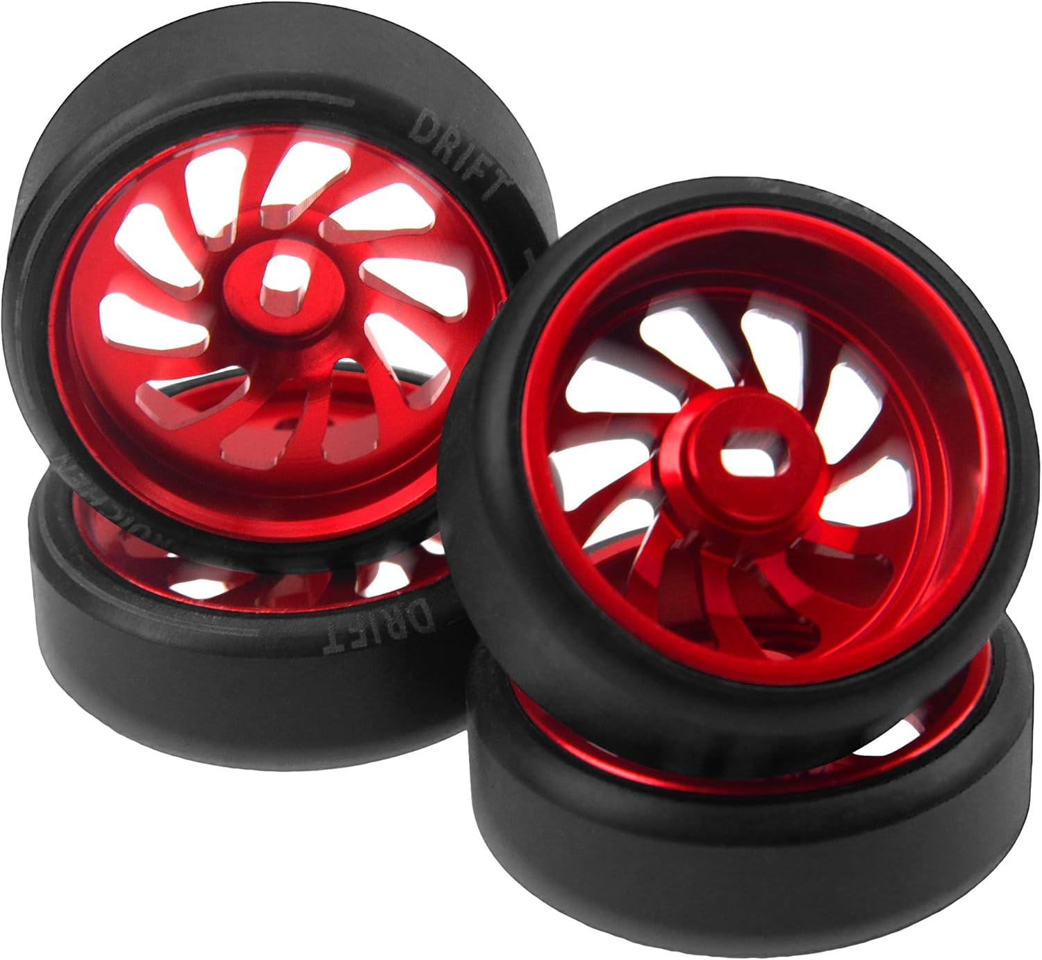 Amazon.com: 4PCS ShareGoo 1/28 RC Drift Wheels Metal Rims & Plastic 1/ ...