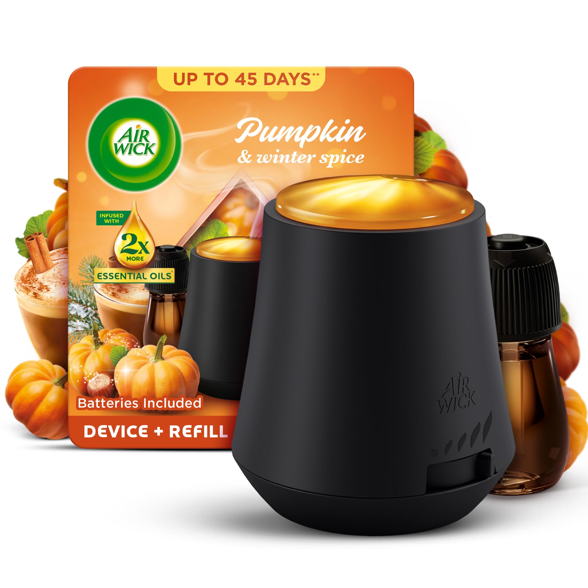 Air Wick Pumpkin Spice & Everything Nice Essential Mist Aroma Kit, 1 x 20ml (1x Diffuser & 1x Bottle)