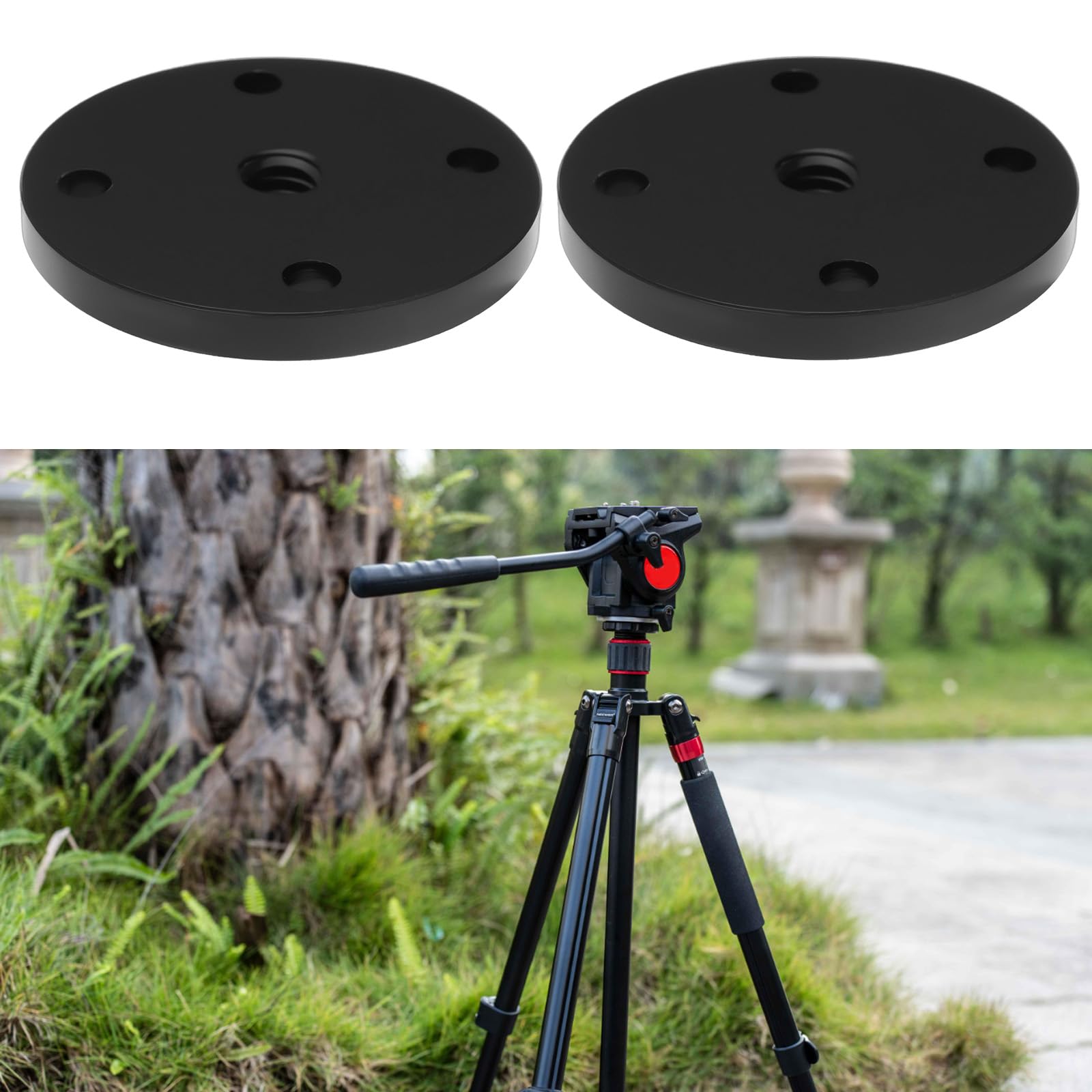 Adaptateur d'écrou de Montage de Griffe Porte-Accessoire 4 Pièces 1/4"-20 Diamètre de Filetage 39,5 Mm avec Vis pour La Plupart des Trépieds Et Monopodes Adaptateur de Vis de Trépied Noir