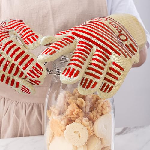 Miniatura 9 de Guantes de horno para mujer, resistentes al calor, guantes de parrilla de 540 grados, manipulador de superficie caliente, de silicona,