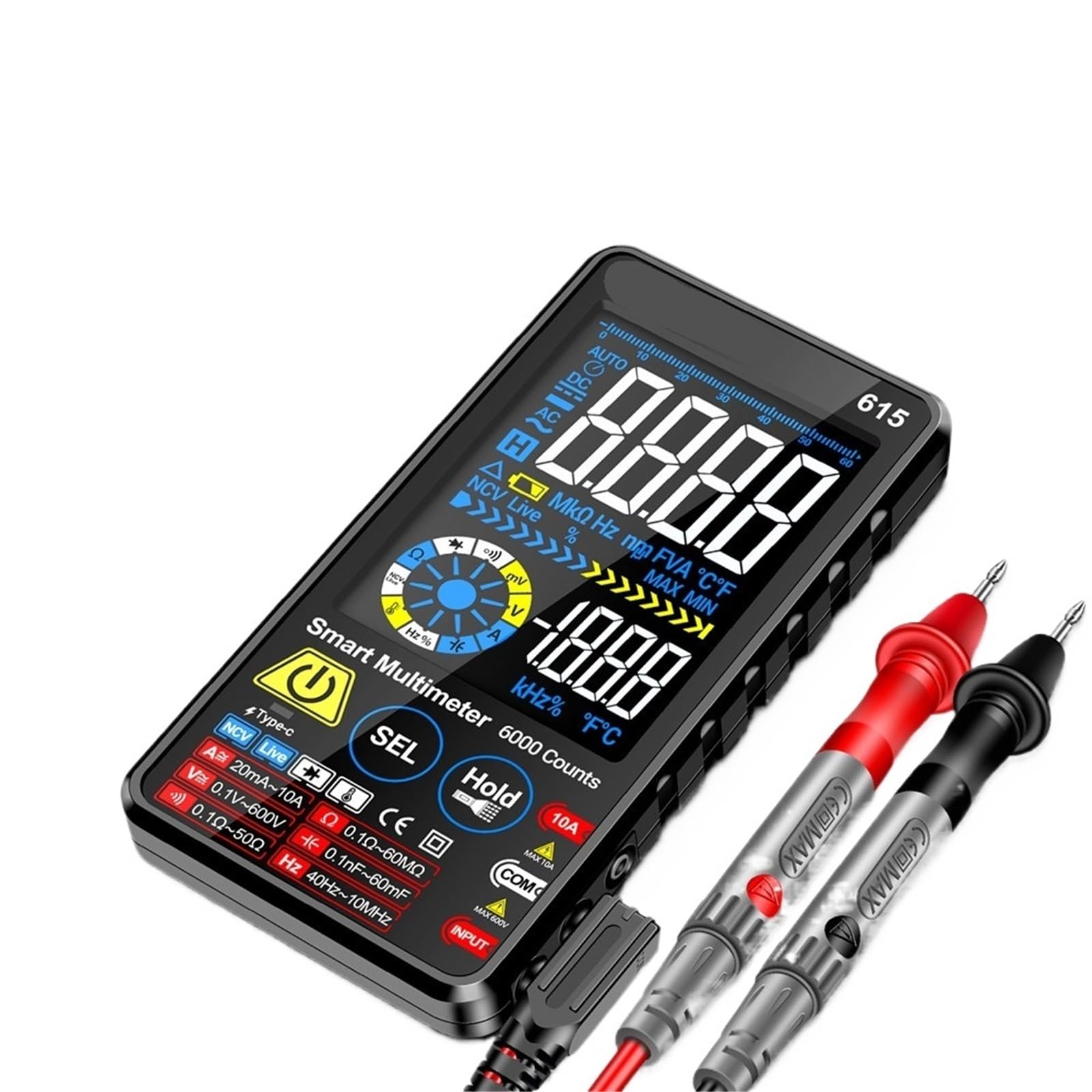 Multimeter Smart Touch Multitester AC/DC Current Voltage Tester 6000 Counts NCV Meter Battery Charging Instrument Tool