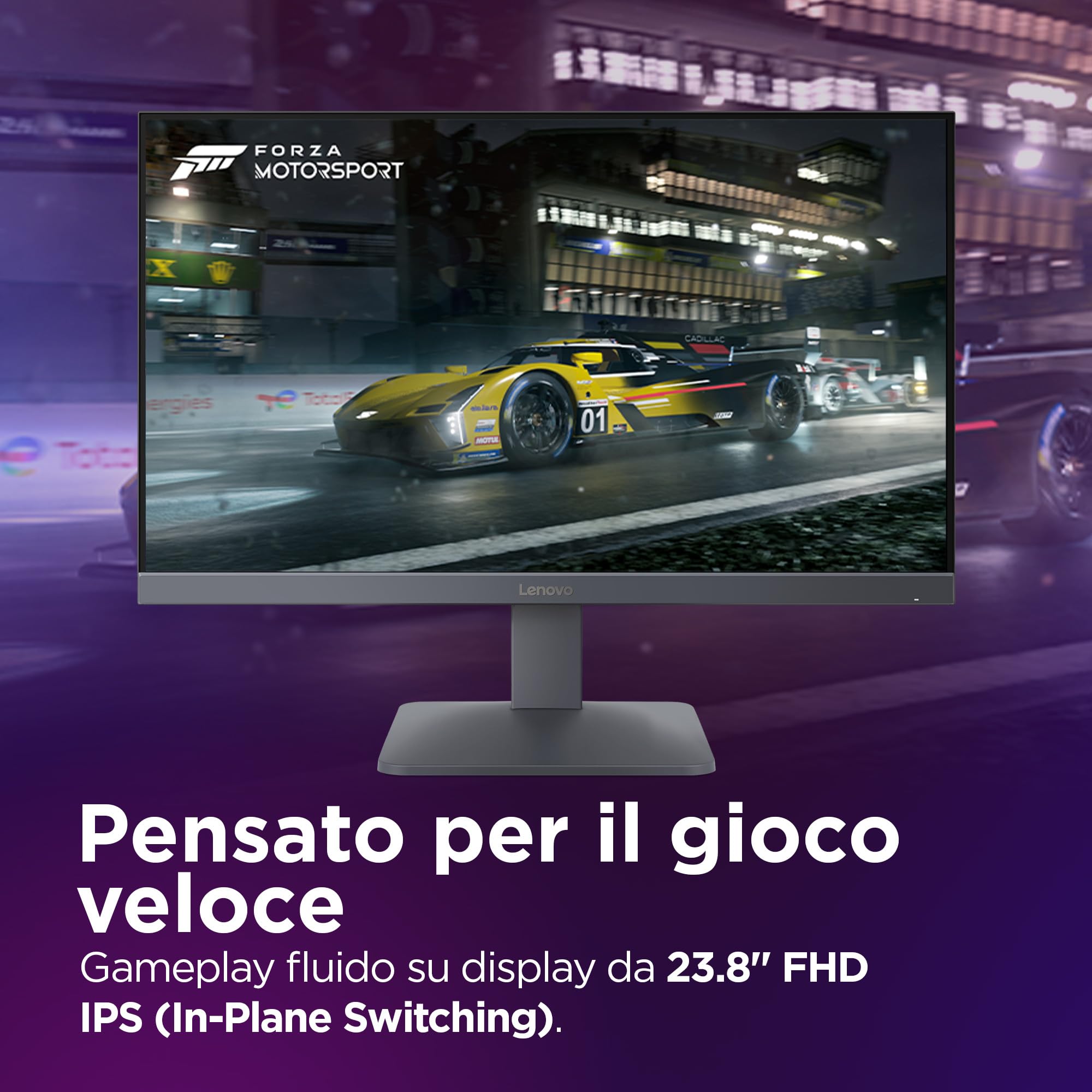 Lenovo LOQ 24-10 Monitor Gaming 24" 200Hz, 0.5 ms, IPS FHD (1920x1080) AMD FreeSync Premium, DP 1.4, 2x HDMI 2.1, VESA 100x100