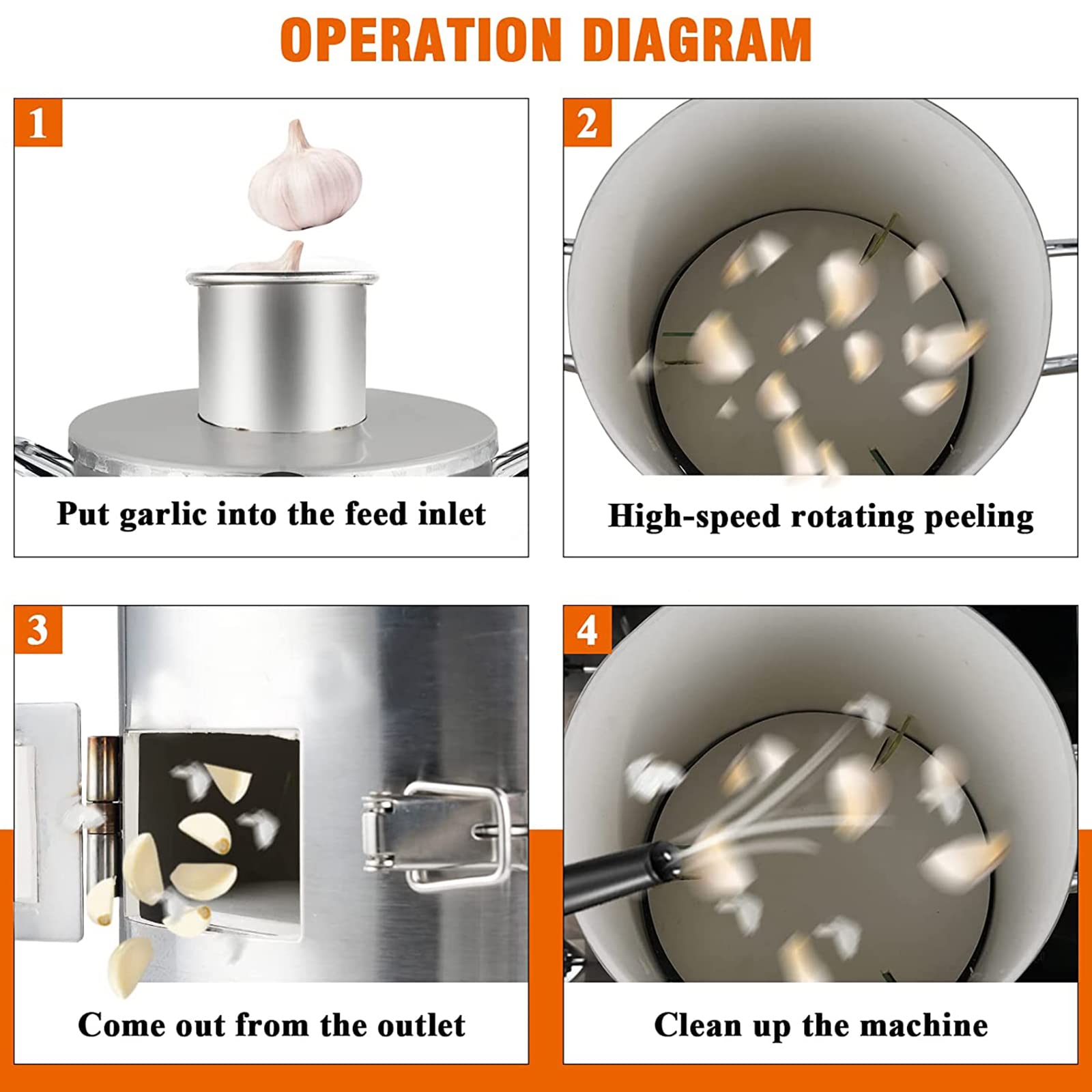 Komercyjna maszyna do obierania czosnku, obieraczka do czosnku ze stali nierdzewnej, automatyczny separator całego czosnku, obierana szybko i oszczędzająca pracę, do restauracji