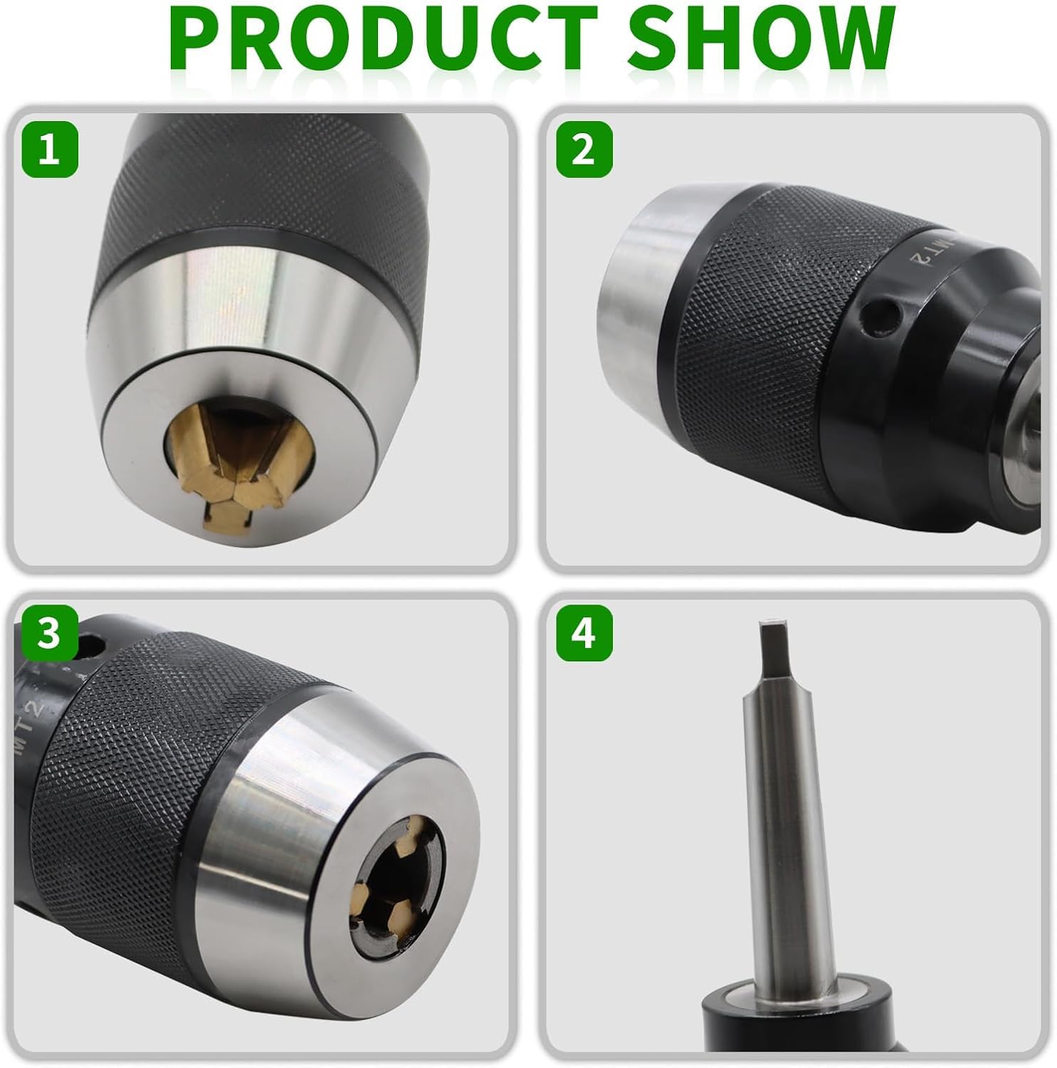 1/8"-5/8" Heavy Duty MT2 Shank Lathe Keyless Drill Chuck Special Titanium Jaws