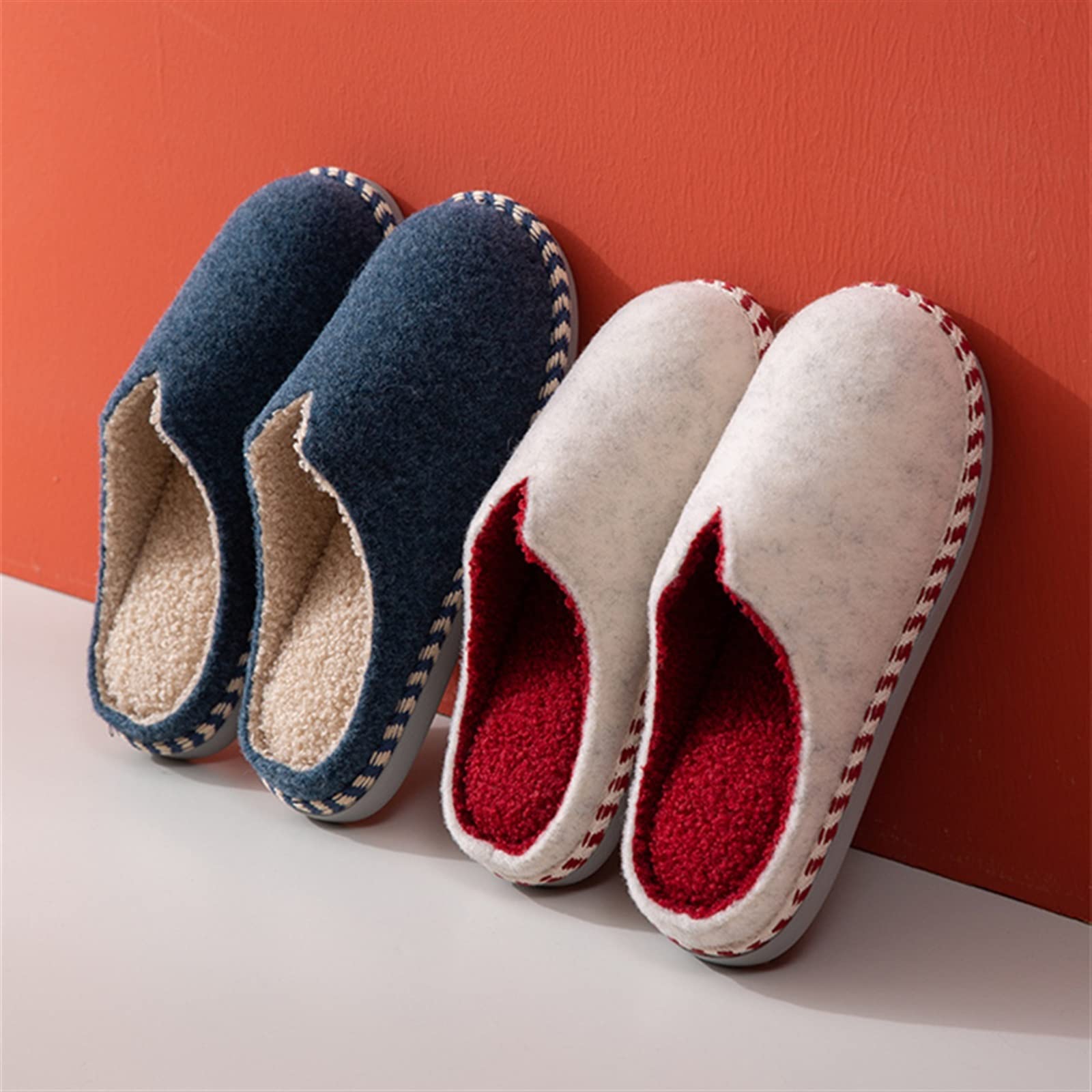 Zapatillas viscoelástica Zapatillas de casa ligeras for hombres y mujeres, zapatillas acogedoras for interiores y exteriores, zapatillas de algodón con suela antideslizante Pantuflas de algodón ( Colo