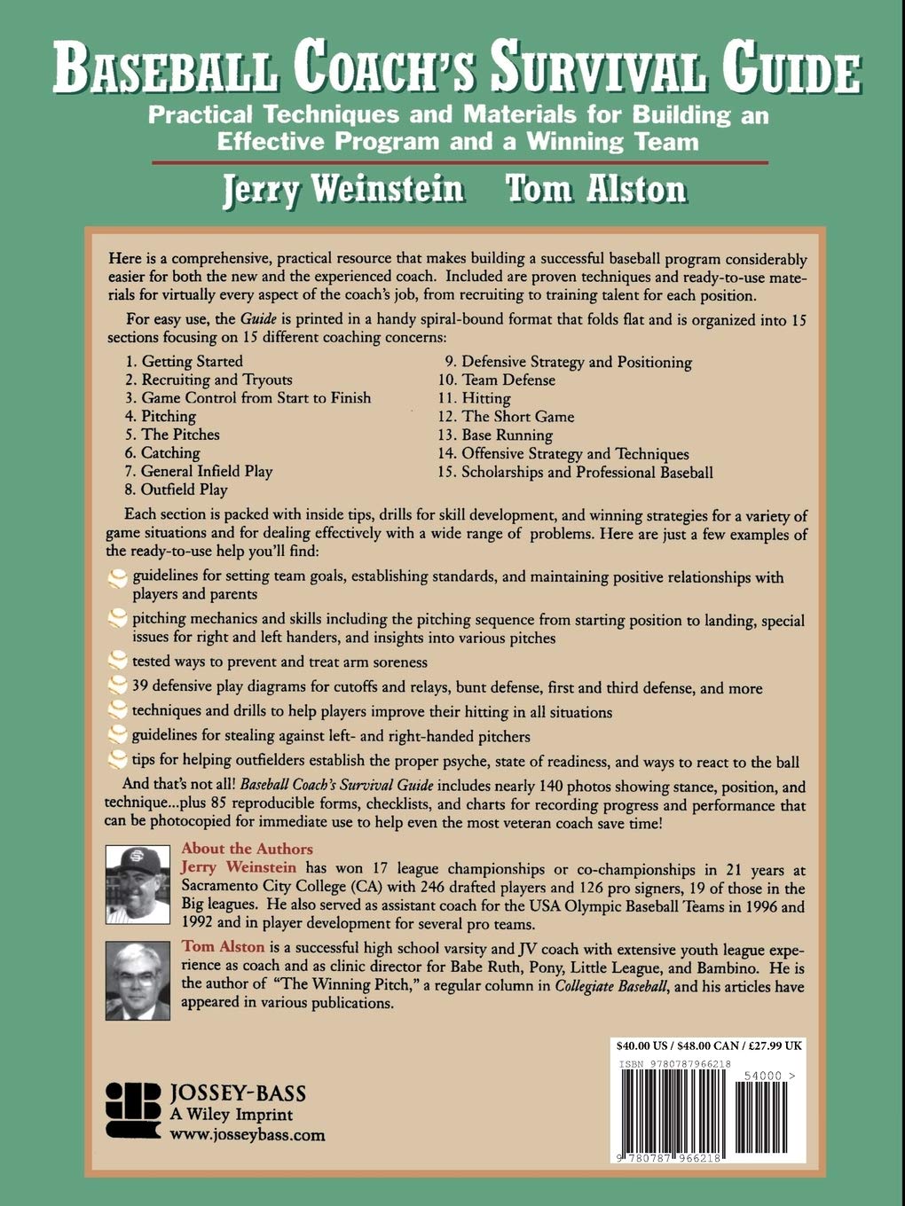 Baseball Coach's Survival Guide: Practical Techniques and Materials for Building an Effective Program and a Winning Team