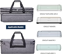 Vista 5 de NICOGENA Estuche de transporte de doble capa con bolsillo para tapete para Cricut Maker 4, Explore 4, múltiples compartimentos frontales grandes