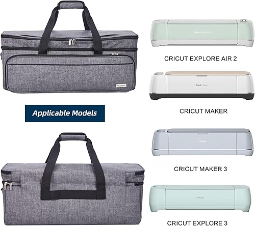 Miniatura 5 de NICOGENA Estuche de transporte de doble capa con bolsillo para alfombrilla para Cricut Maker 3, Explore 3, múltiples compartimentos frontales