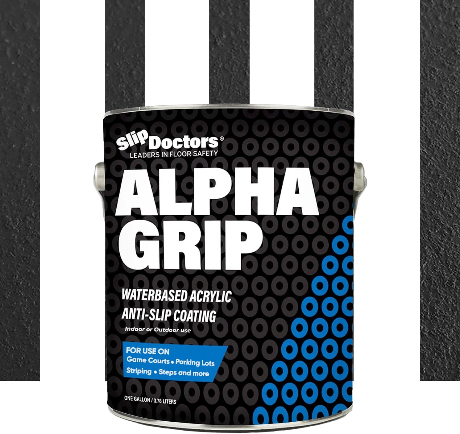 Alpha Grip Non-Slip Paint for Concrete & Asphalt – Non-Skid Coating Ideal for Striping Parking Lots, Playgrounds & Pavements (Black, 1 Gallon)