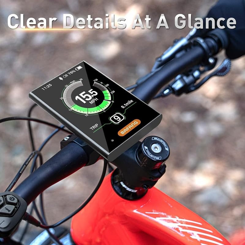 BAFANG 3.5" LCD Kijelző DPC18 - Elektromos Kerékpár Fedélzeti Számítógép BBS Motorokhoz - 9 Rásegítési Szint, IPX5 Vízálló, Automata Háttérv