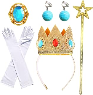 Princess Peach Accessories Set for Women & Girls, 5PCS Costume Kit